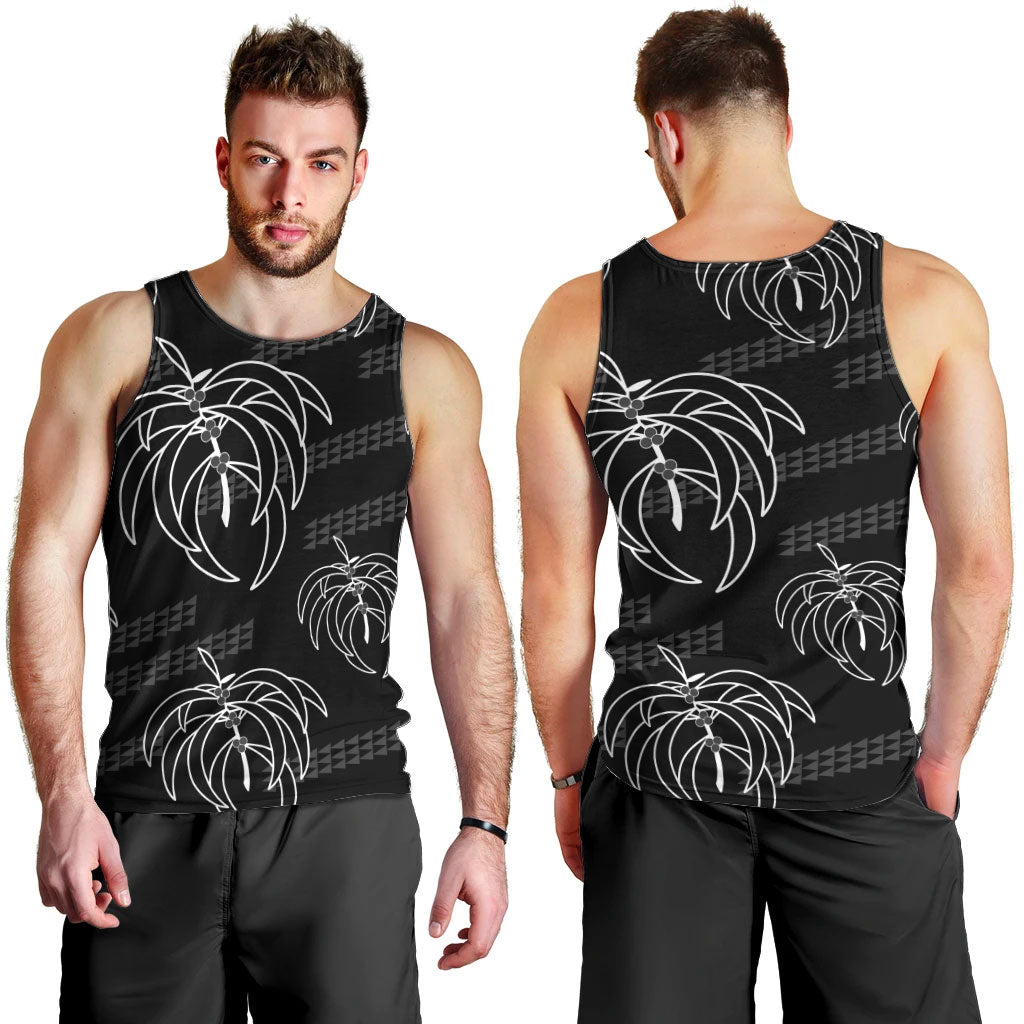Aloha Hawaii Acacia Koa Leaves Men Tank Top Black Kakau Tribal Pattern LT05 - Polynesian Pride