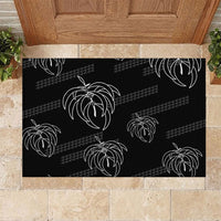 Aloha Hawaii Acacia Koa Leaves Rubber Doormat Black Kakau Tribal Pattern LT05 Black - Polynesian Pride
