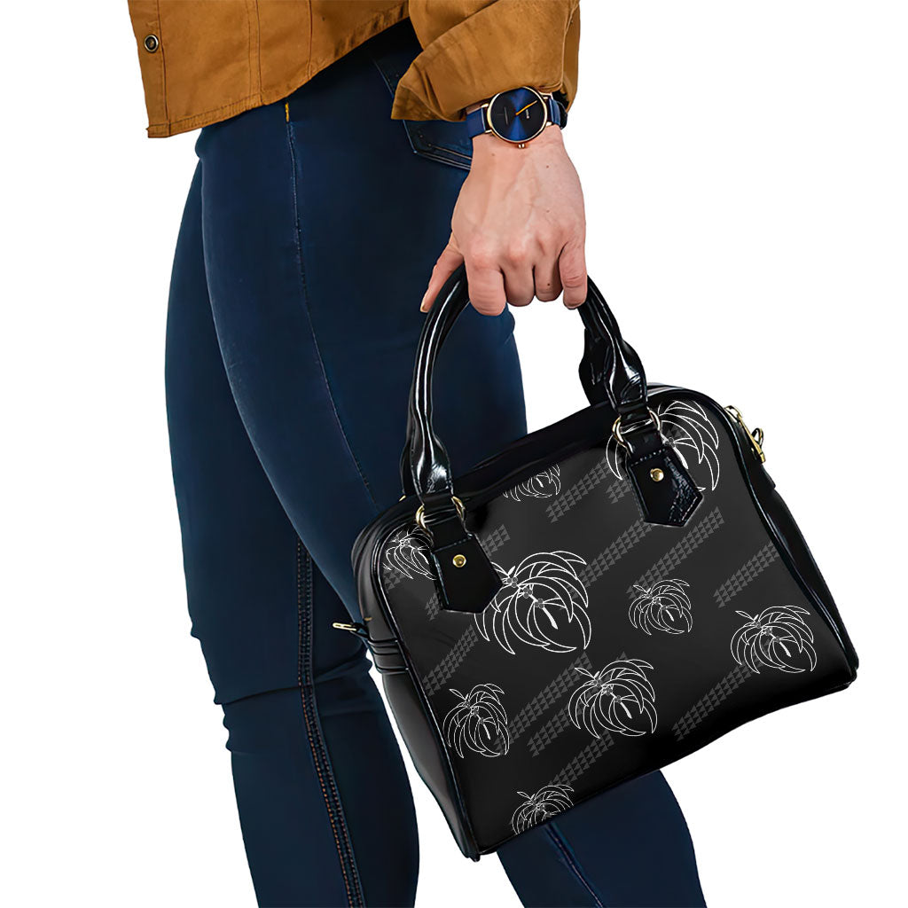 Aloha Hawaii Acacia Koa Leaves Shoulder Handbag Black Kakau Tribal Pattern LT05 - Polynesian Pride