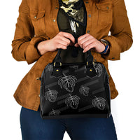 Aloha Hawaii Acacia Koa Leaves Shoulder Handbag Black Kakau Tribal Pattern LT05 - Polynesian Pride
