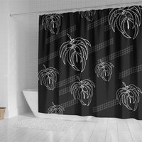 Aloha Hawaii Acacia Koa Leaves Shower Curtain Black Kakau Tribal Pattern LT05 - Polynesian Pride