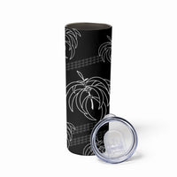 Aloha Hawaii Acacia Koa Leaves Skinny Tumbler Black Kakau Tribal Pattern LT05 - Polynesian Pride