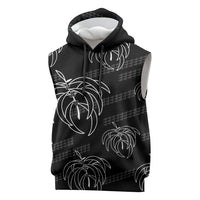 Aloha Hawaii Acacia Koa Leaves Sleeveless Hoodie Black Kakau Tribal Pattern LT05 Black - Polynesian Pride