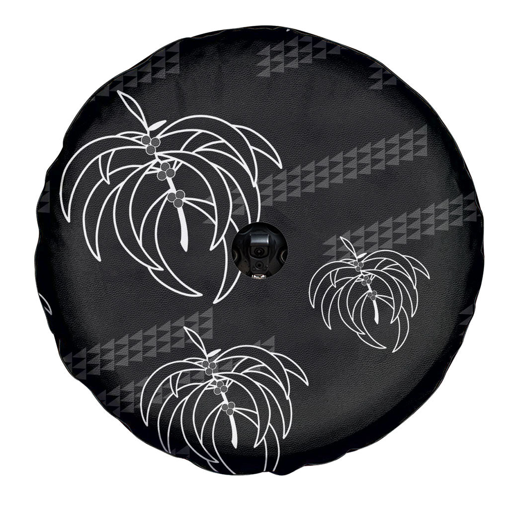 Aloha Hawaii Acacia Koa Leaves Spare Tire Cover Black Kakau Tribal Pattern LT05 - Polynesian Pride