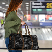 Aloha Hawaii Acacia Koa Leaves Travel Bag Black Kakau Tribal Pattern LT05 - Polynesian Pride