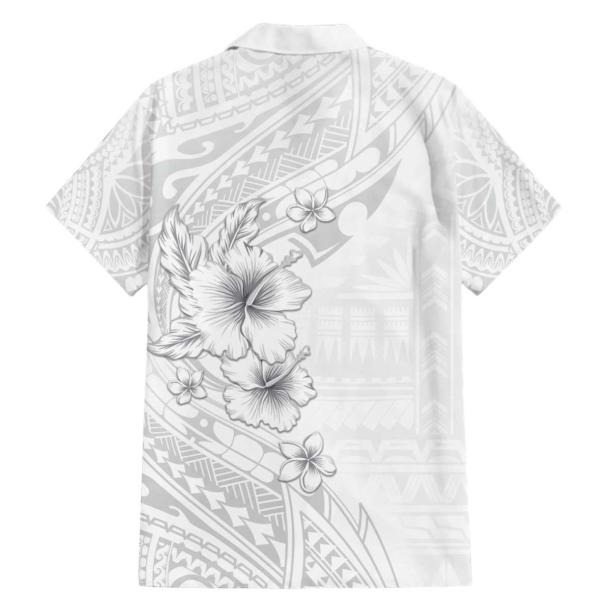 Lotu Tamaiti Samoa Family Matching Off The Shoulder Long Sleeve Dress and Hawaiian Shirt White Sunday Polynesian Tribal Pattern Elegant Style LT05 - Polynesian Pride