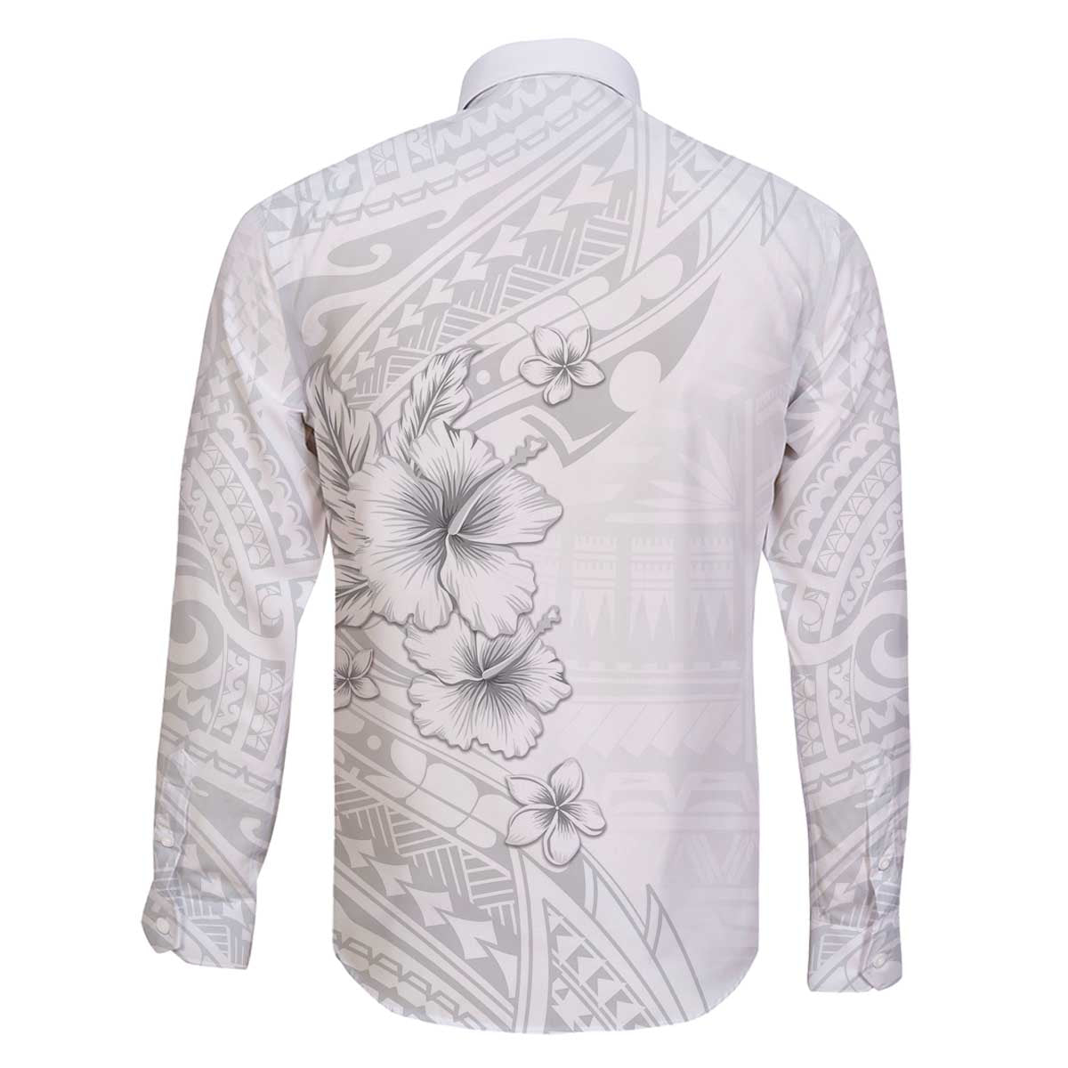 Lotu Tamaiti Samoa Family Matching Off Shoulder Short Dress and Hawaiian Shirt White Sunday Polynesian Tribal Pattern Elegant Style LT05 - Polynesian Pride