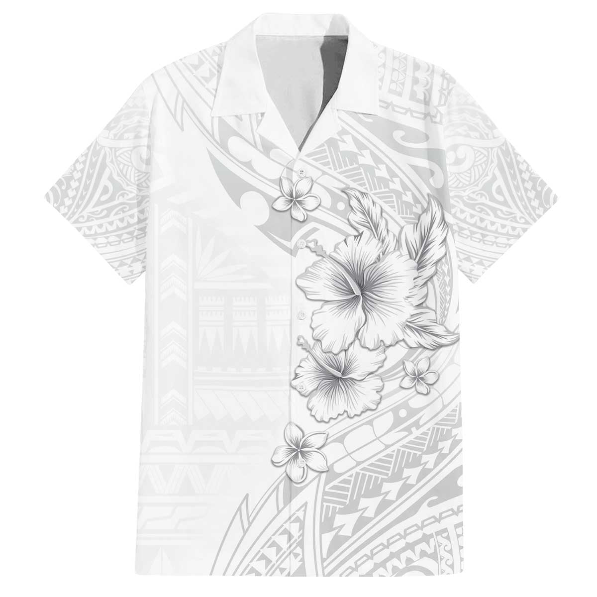 Lotu Tamaiti Samoa Family Matching Puletasi and Hawaiian Shirt White Sunday Polynesian Tribal Pattern Elegant Style LT05 Dad's Shirt - Short Sleeve White - Polynesian Pride