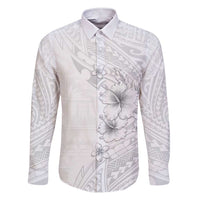 Lotu Tamaiti Samoa Family Matching Short Sleeve Bodycon Dress and Hawaiian Shirt White Sunday Polynesian Tribal Pattern Elegant Style LT05 Dad's Shirt - Long Sleeve White - Polynesian Pride