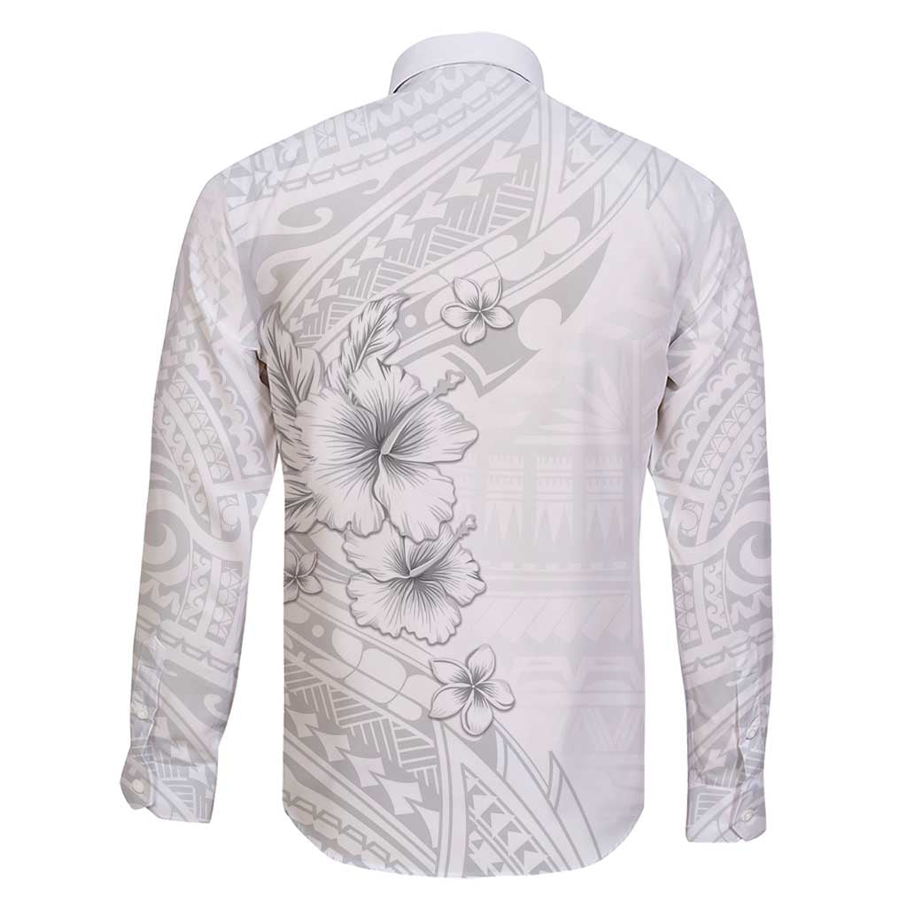 Lotu Tamaiti Samoa Family Matching Short Sleeve Bodycon Dress and Hawaiian Shirt White Sunday Polynesian Tribal Pattern Elegant Style LT05 - Polynesian Pride