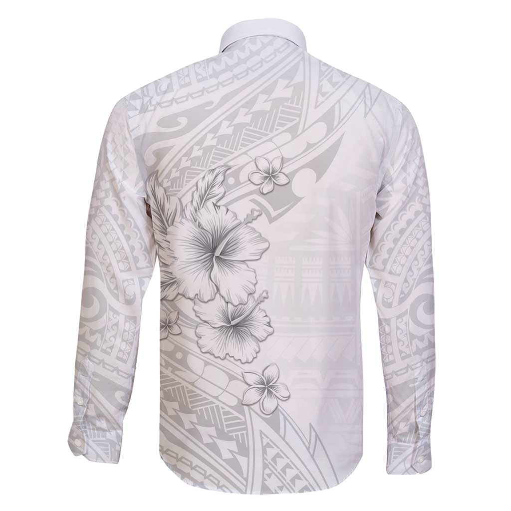 Lotu Tamaiti Samoa Family Matching Summer Maxi Dress and Hawaiian Shirt White Sunday Polynesian Tribal Pattern Elegant Style LT05 - Polynesian Pride