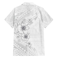 Lotu Tamaiti Samoa Family Matching Tank Maxi Dress and Hawaiian Shirt White Sunday Polynesian Tribal Pattern Elegant Style LT05 - Polynesian Pride