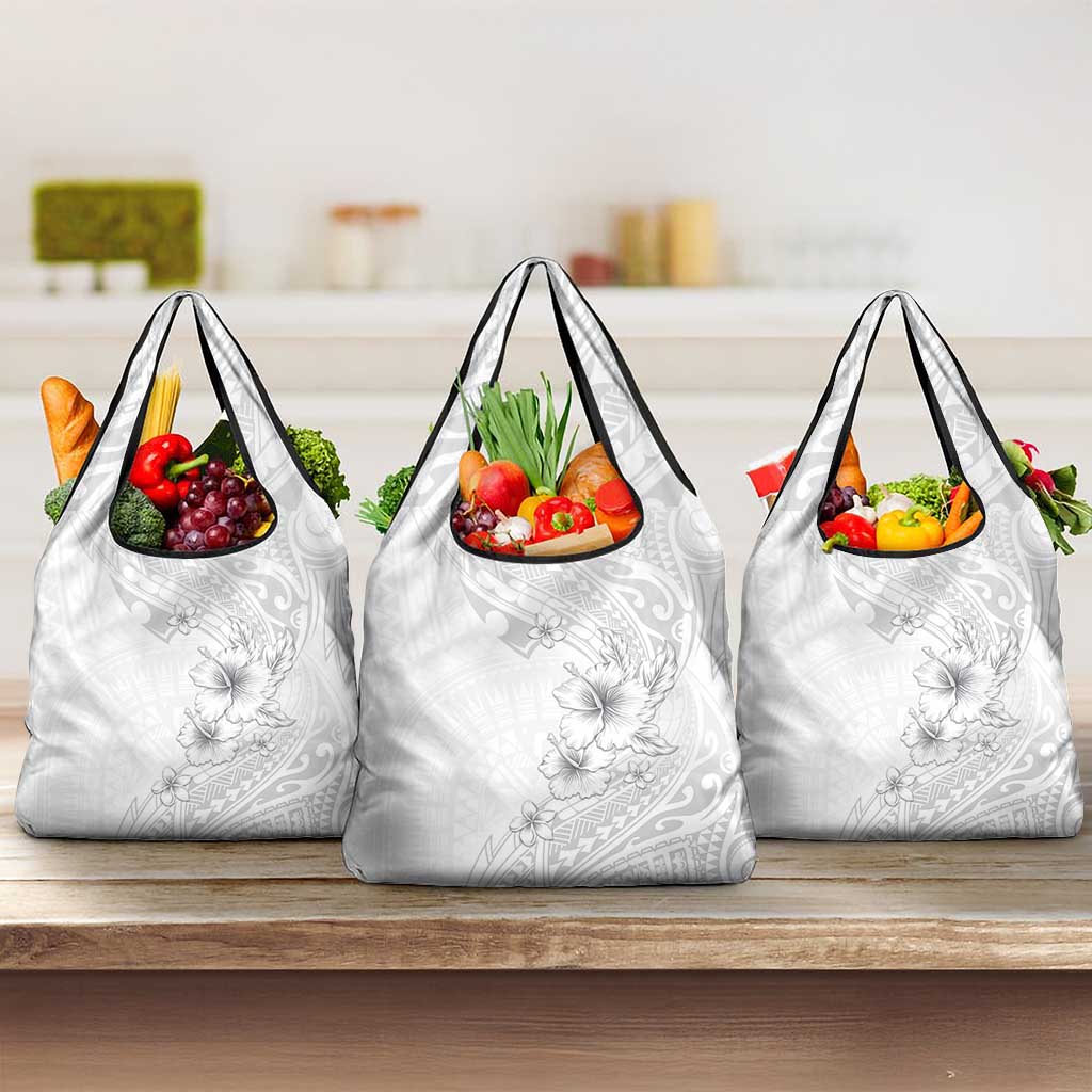 Lotu Tamaiti Samoa Grocery Bag White Sunday Polynesian Tribal Pattern Elegant Style