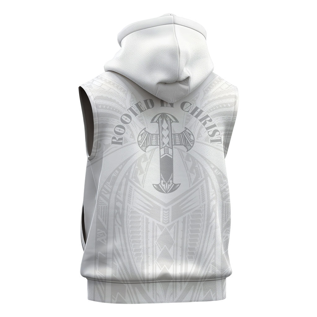 Samoa Christian Sleeveless Hoodie Rooted In Christ Polynesian Cross
