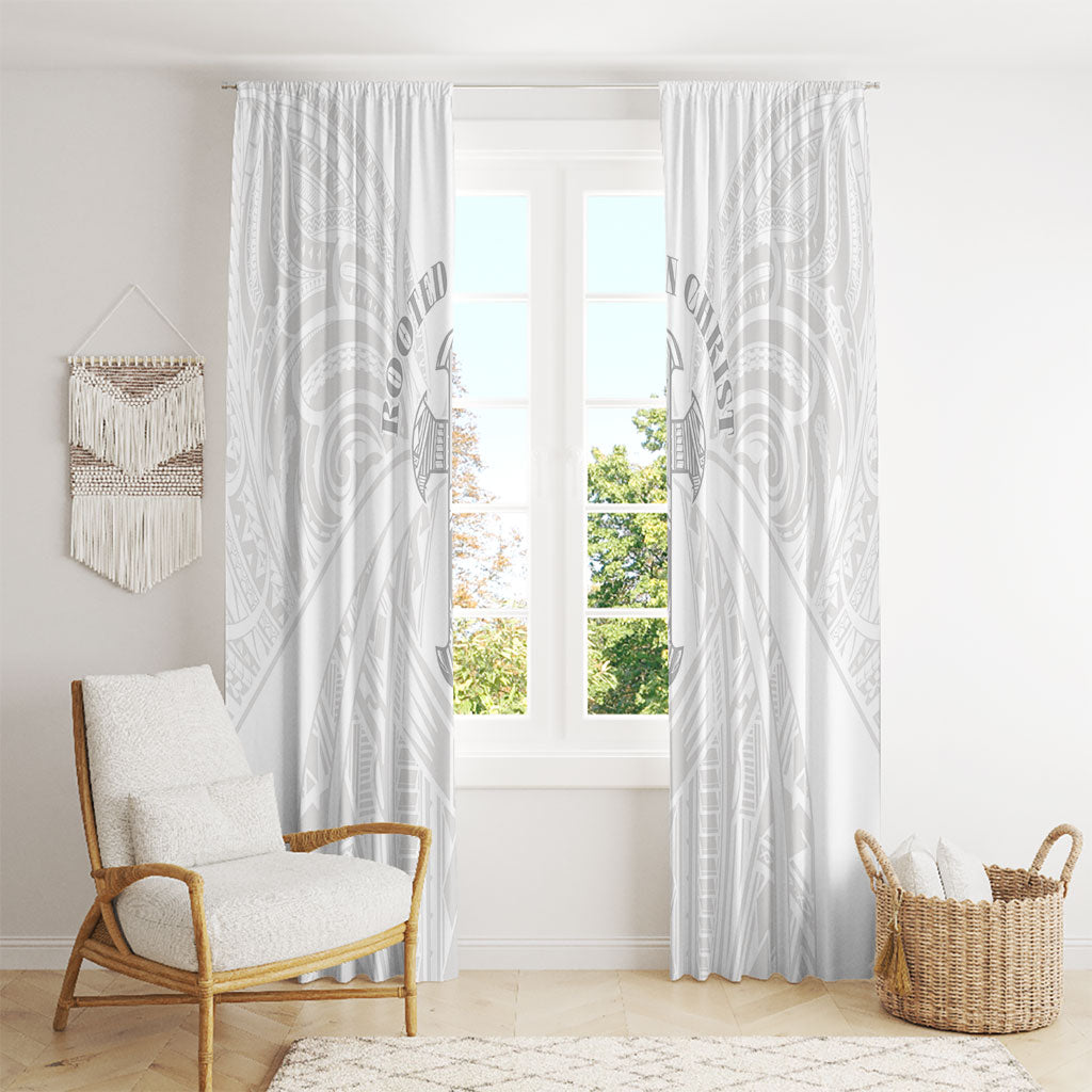 Samoa Christian Window Curtain Rooted In Christ Polynesian Cross