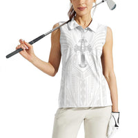 Samoa Christian Women Sleeveless Polo Shirt Rooted In Christ Polynesian Cross
