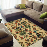 Hawaii Halloween Area Rug Spooky Tropical Hula Zombie