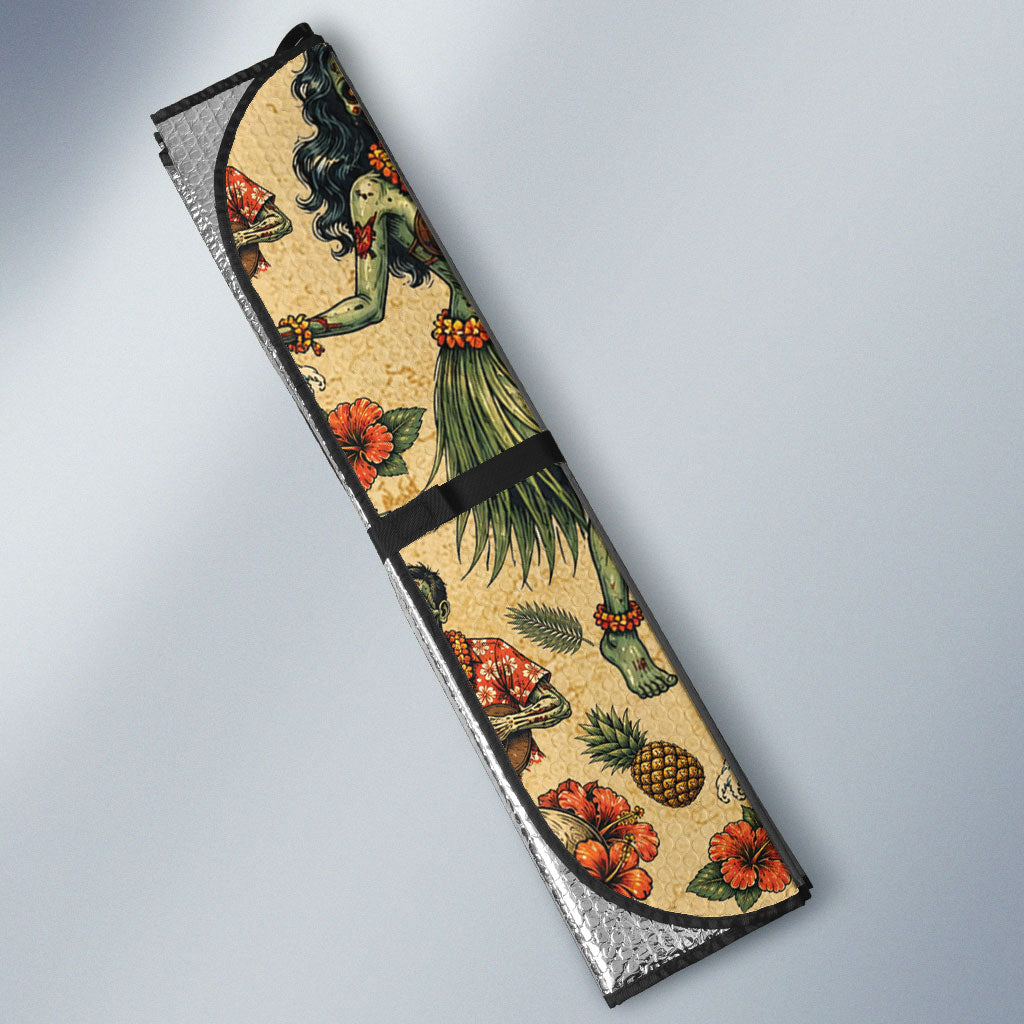 Hawaii Halloween Auto Sun Shade Spooky Tropical Hula Zombie