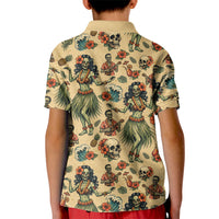 Hawaii Halloween Kid Polo Shirt Spooky Tropical Hula Zombie