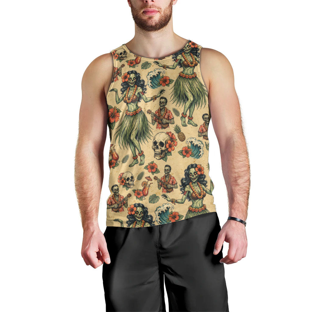 Hawaii Halloween Men Tank Top Spooky Tropical Hula Zombie LT05 - Polynesian Pride