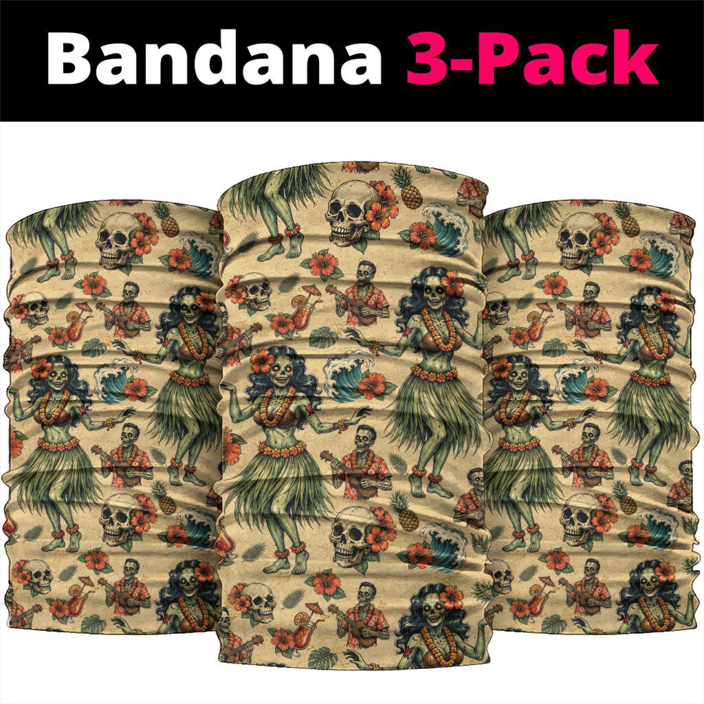 Hawaii Halloween Neck Gaiter Spooky Tropical Hula Zombie