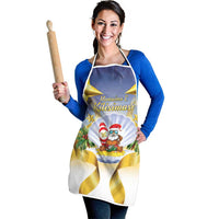Niue Christmas Apron Seashell Santa Beach Vibes - Polynesian Pride