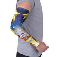 Niue Christmas Arm Sleeves Seashell Santa Beach Vibes - Polynesian Pride