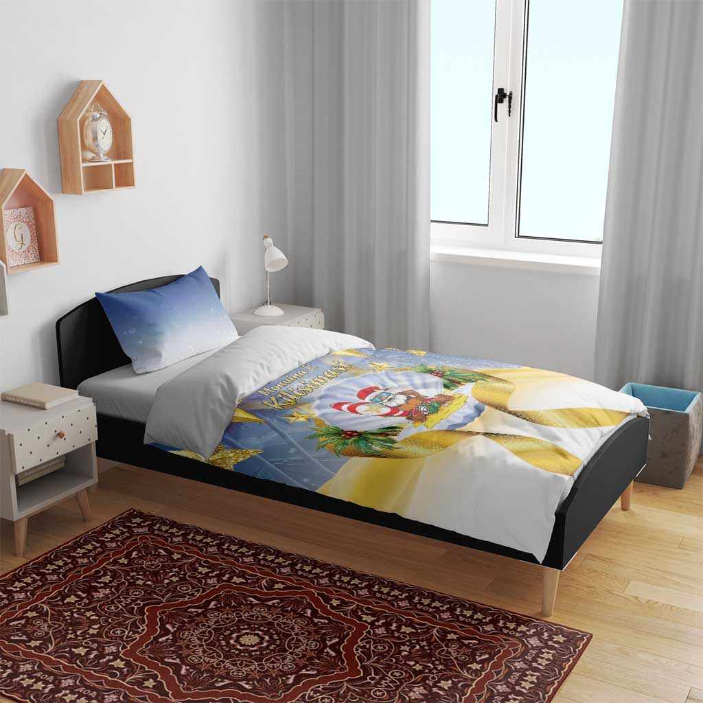 Niue Christmas Bedding Set Seashell Santa Beach Vibes - Polynesian Pride