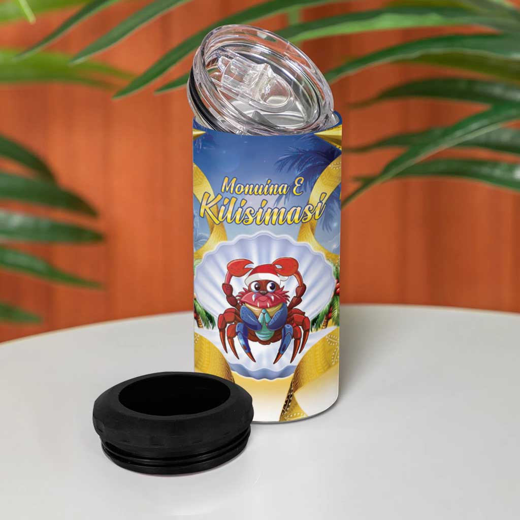 Niue Christmas 4 in 1 Can Cooler Tumbler Seashell Santa Beach Vibes - Polynesian Pride