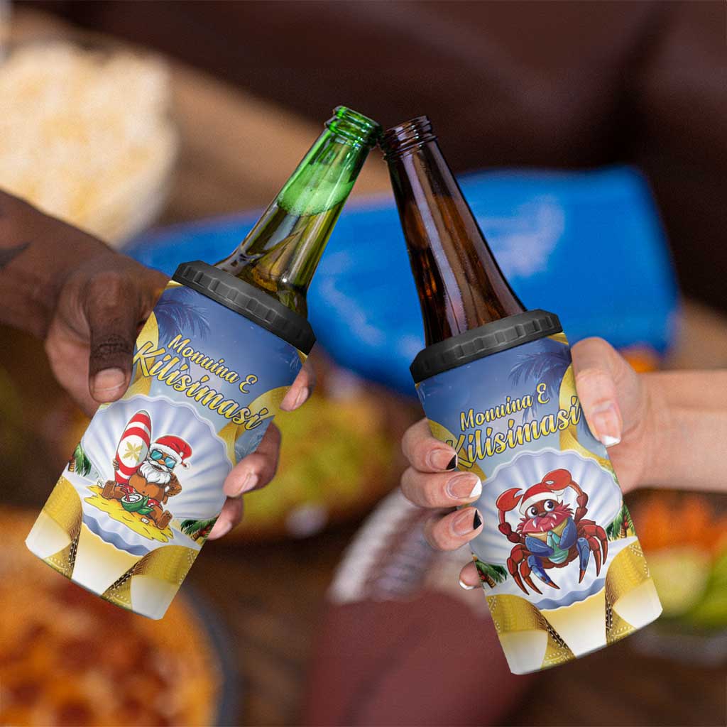 Niue Christmas 4 in 1 Can Cooler Tumbler Seashell Santa Beach Vibes - Polynesian Pride