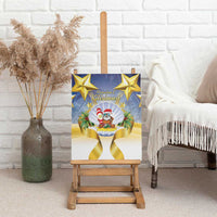Niue Christmas Canvas Wall Art Seashell Santa Beach Vibes - Polynesian Pride