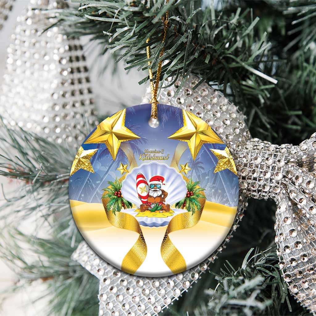 Niue Christmas Ceramic Ornament Seashell Santa Beach Vibes - Polynesian Pride