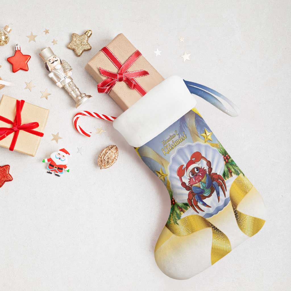 Niue Christmas Stocking Seashell Santa Beach Vibes - Polynesian Pride