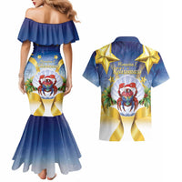Niue Christmas Couples Matching Mermaid Dress and Hawaiian Shirt Seashell Santa Beach Vibes LT05 - Polynesian Pride