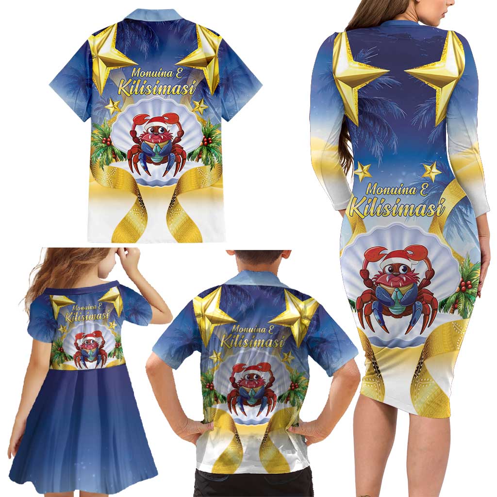 Niue Christmas Family Matching Long Sleeve Bodycon Dress and Hawaiian Shirt Seashell Santa Beach Vibes LT05 - Polynesian Pride