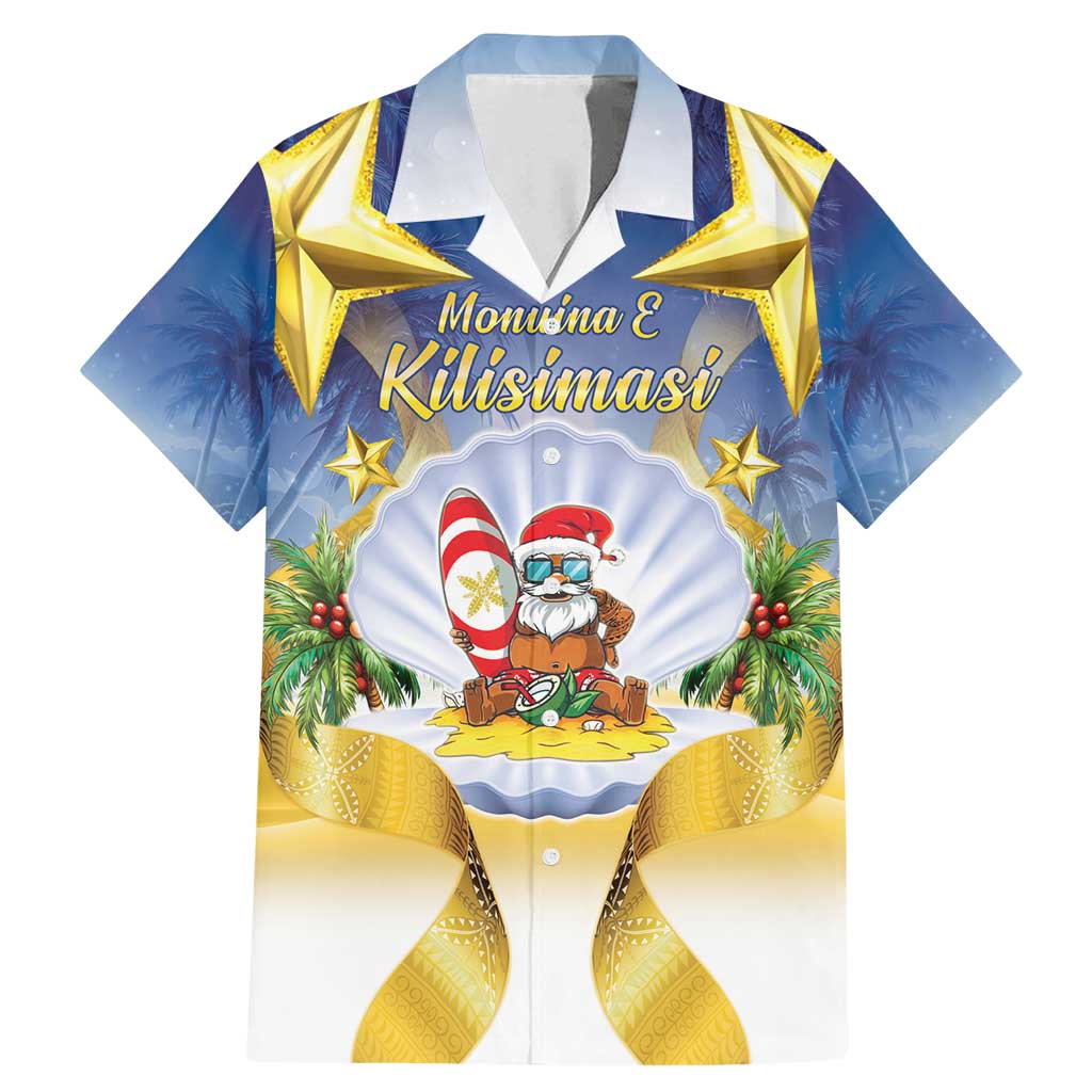 Niue Christmas Family Matching Mermaid Dress and Hawaiian Shirt Seashell Santa Beach Vibes LT05 Dad's Shirt - Short Sleeve Navy - Polynesian Pride