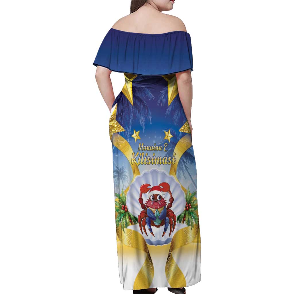 Niue Christmas Family Matching Off Shoulder Maxi Dress and Hawaiian Shirt Seashell Santa Beach Vibes LT05 - Polynesian Pride
