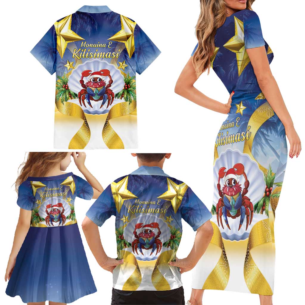 Niue Christmas Family Matching Short Sleeve Bodycon Dress and Hawaiian Shirt Seashell Santa Beach Vibes LT05 - Polynesian Pride
