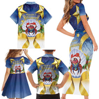 Niue Christmas Family Matching Short Sleeve Bodycon Dress and Hawaiian Shirt Seashell Santa Beach Vibes LT05 - Polynesian Pride