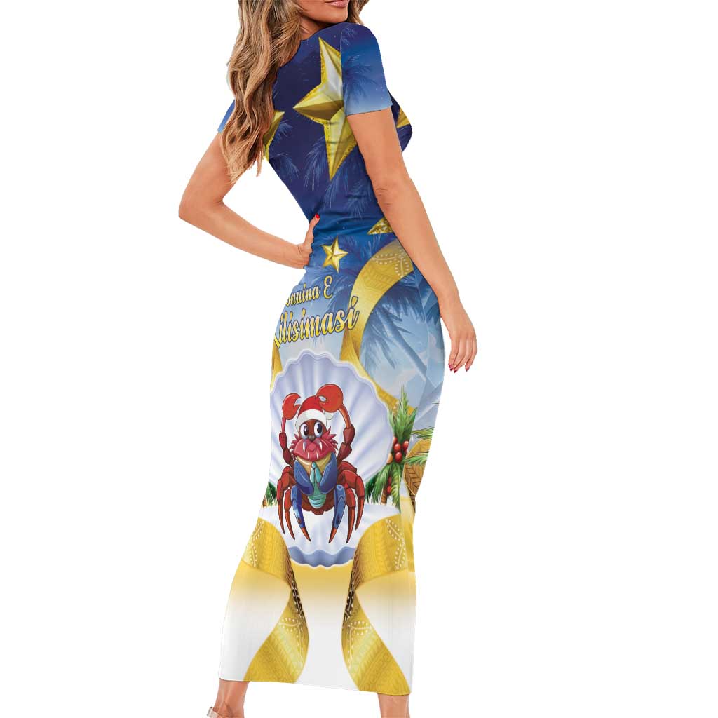 Niue Christmas Family Matching Short Sleeve Bodycon Dress and Hawaiian Shirt Seashell Santa Beach Vibes LT05 - Polynesian Pride