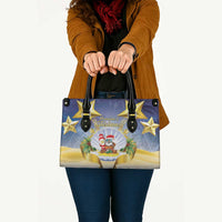 Niue Christmas Leather Bag Seashell Santa Beach Vibes - Polynesian Pride