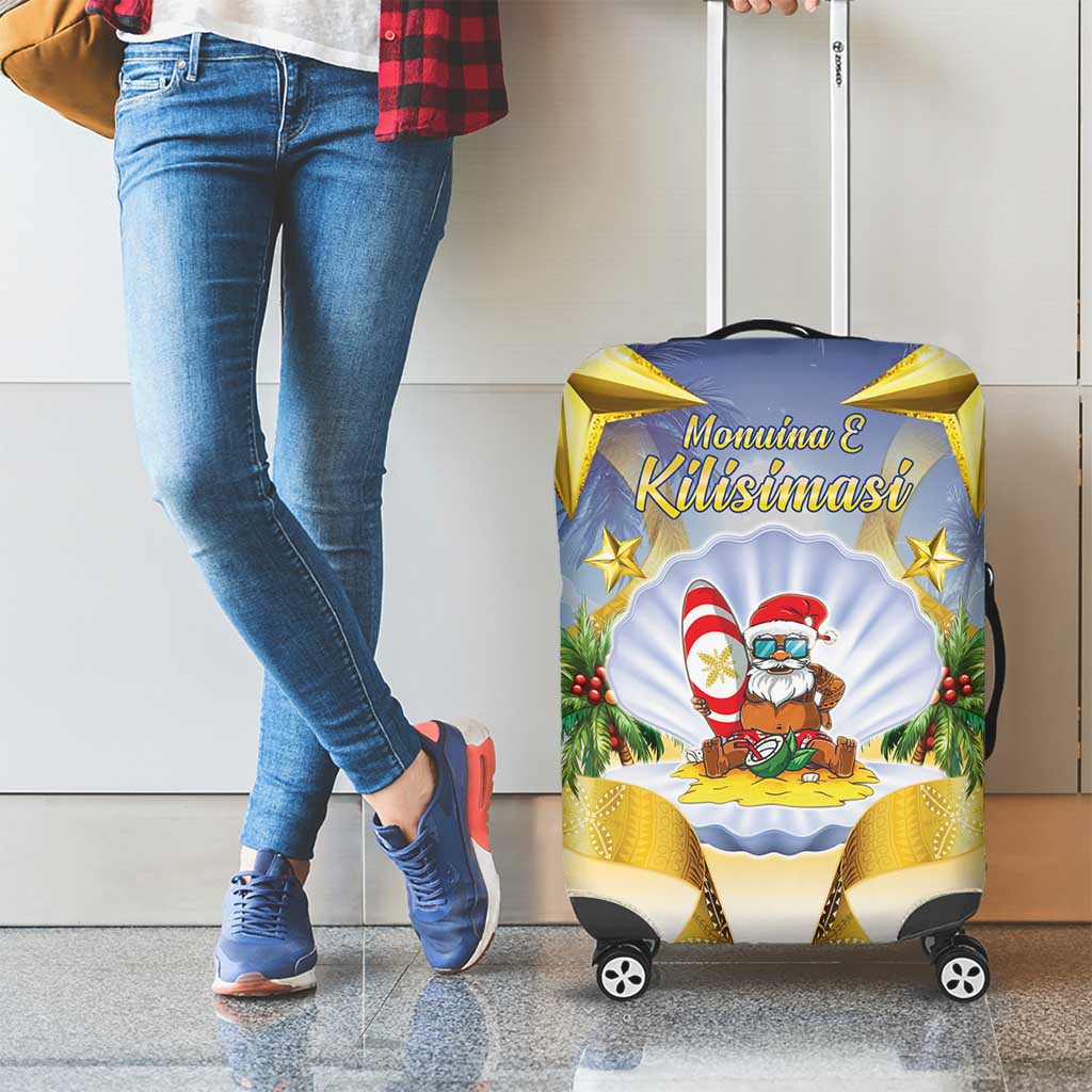 Niue Christmas Luggage Cover Seashell Santa Beach Vibes LT05 - Polynesian Pride