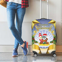 Niue Christmas Luggage Cover Seashell Santa Beach Vibes LT05 - Polynesian Pride