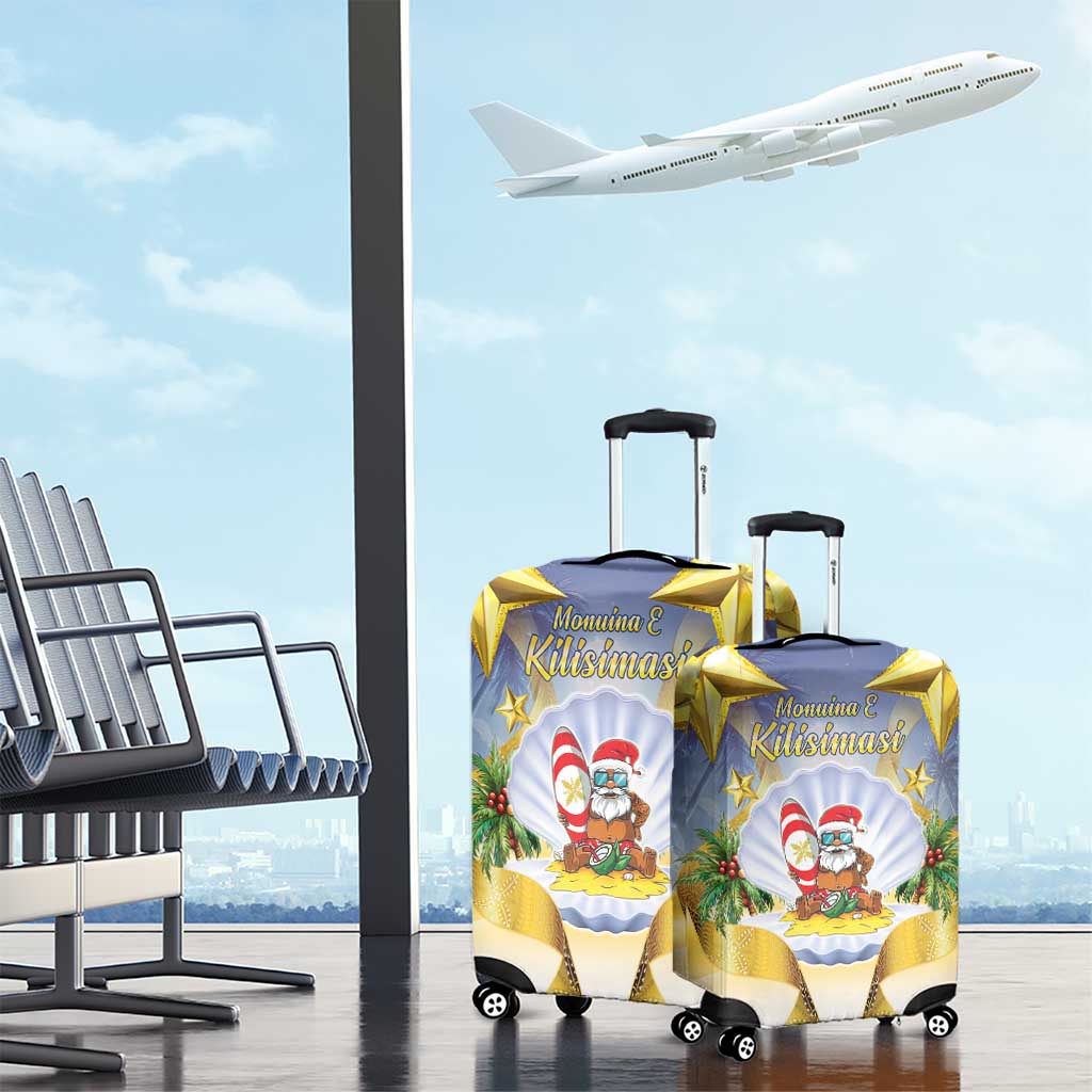 Niue Christmas Luggage Cover Seashell Santa Beach Vibes LT05 - Polynesian Pride