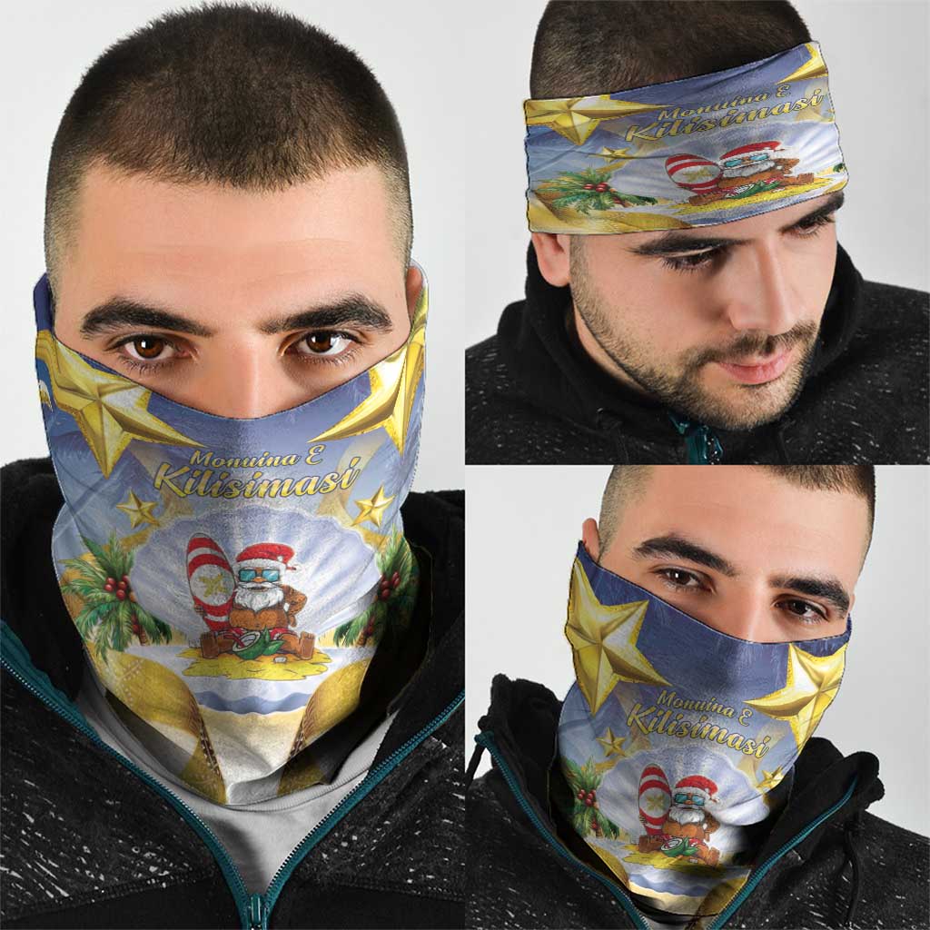 Niue Christmas Neck Gaiter Seashell Santa Beach Vibes - Polynesian Pride