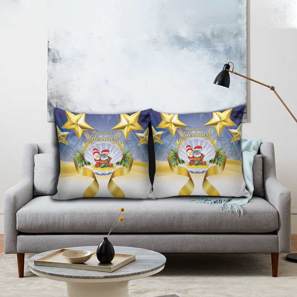 Niue Christmas Pillow Cover Seashell Santa Beach Vibes - Polynesian Pride