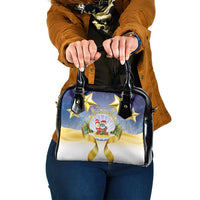 Niue Christmas Shoulder Handbag Seashell Santa Beach Vibes - Polynesian Pride