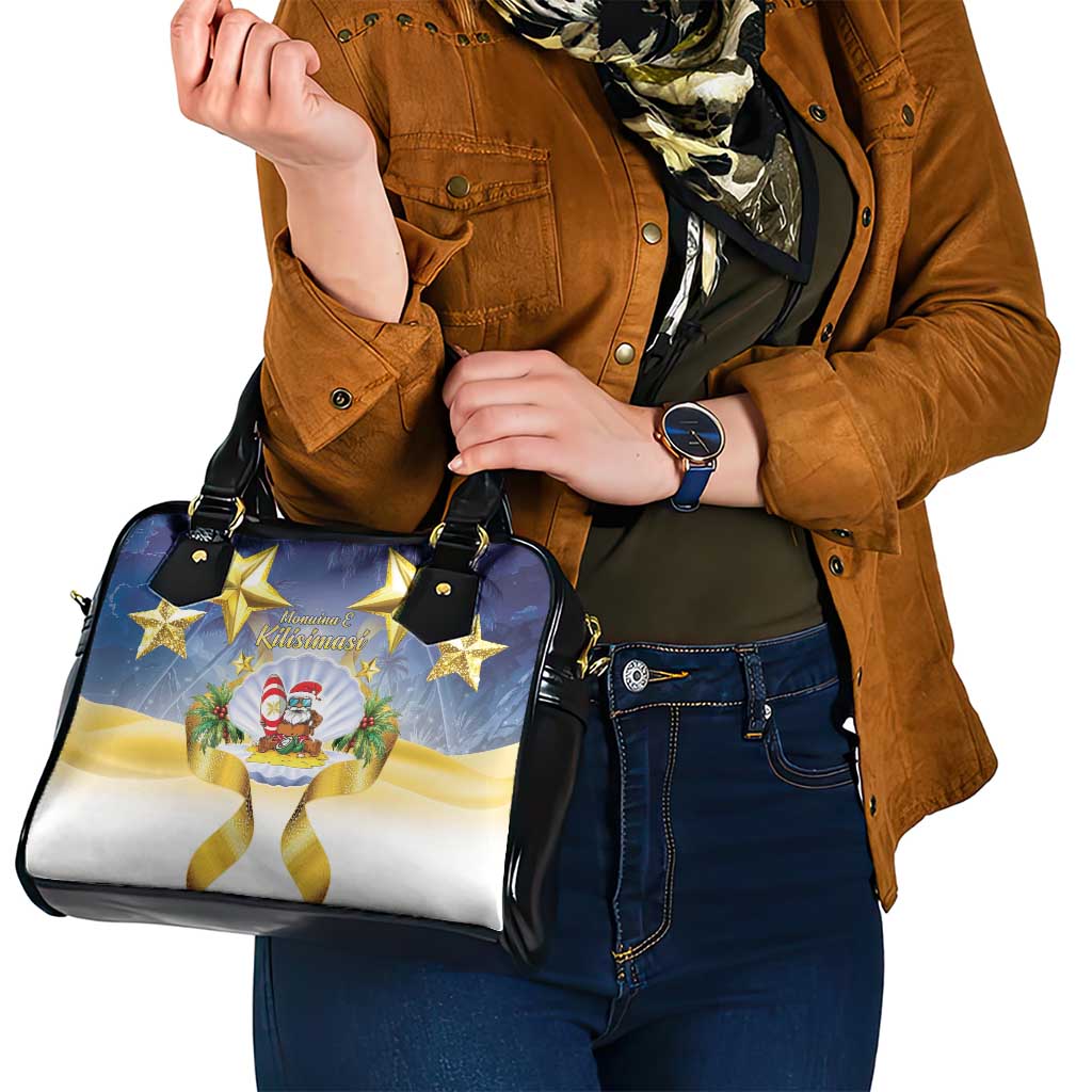 Niue Christmas Shoulder Handbag Seashell Santa Beach Vibes - Polynesian Pride