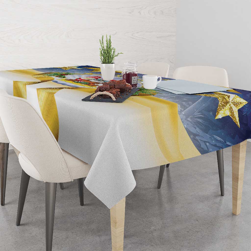 Niue Christmas Tablecloth Seashell Santa Beach Vibes - Polynesian Pride