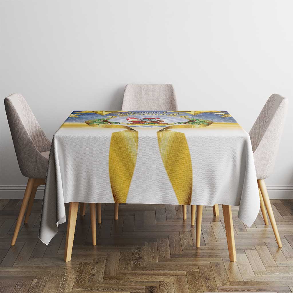 Niue Christmas Tablecloth Seashell Santa Beach Vibes - Polynesian Pride